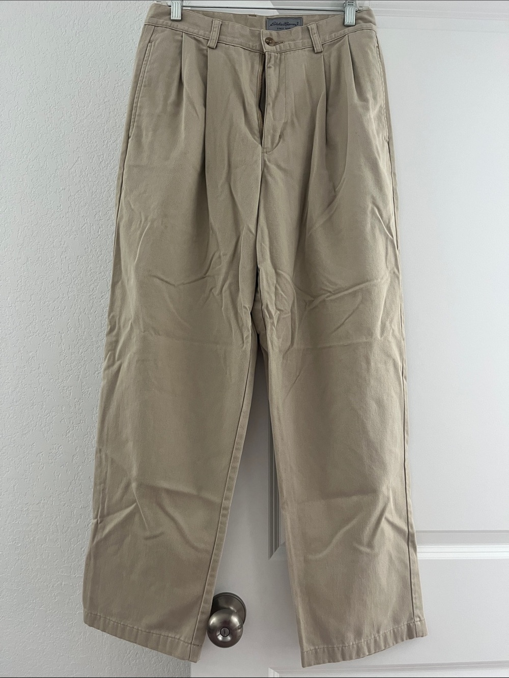 Eddie Bauer Tan Pleated Chino Pants